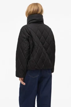 Vila Abrigo acolchado cuello chimenea Negro Online