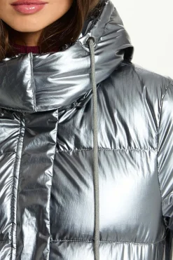 Morgan Abrigo acolchado largo brillante Gris Best