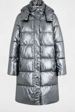 Morgan Abrigo acolchado largo brillante Gris Best