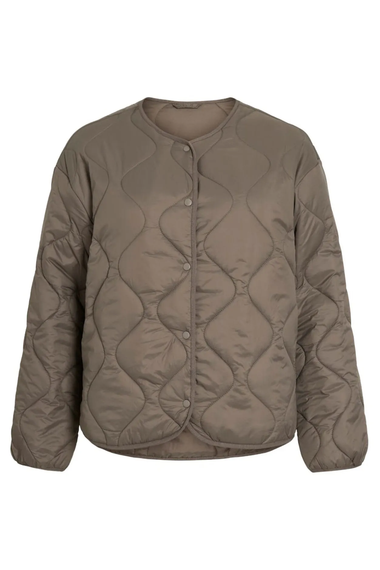 Vila Abrigo acolchado ultraligero Beige Clearance