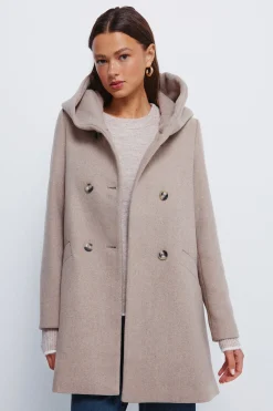 Springfield Abrigo botones capucha nude Hot