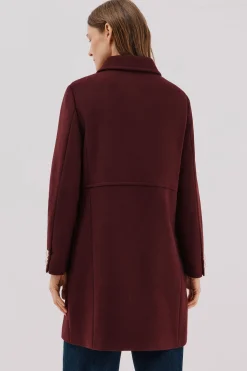 Cortefiel Abrigo botones dorados Vino Clearance