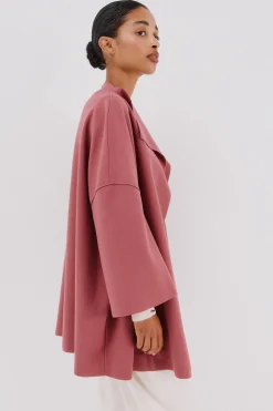 Cortefiel Abrigo capa con tejido ligero Rosa Online