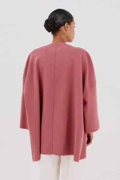 Cortefiel Abrigo capa con tejido ligero Rosa Online