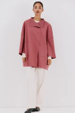 Cortefiel Abrigo capa con tejido ligero Rosa Online