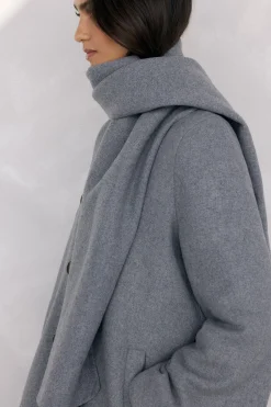 Pedro del Hierro Abrigo con bufanda Gris Hot