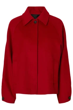 Selected Abrigo corto de lana Rojo