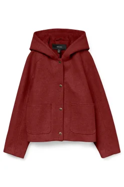 Vero Moda Abrigo corto de paño Rojo Hot