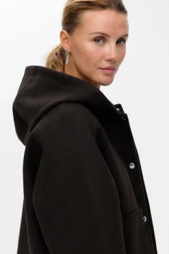 Vero Moda Abrigo corto de paño Marr&oacute;n oscuro Best