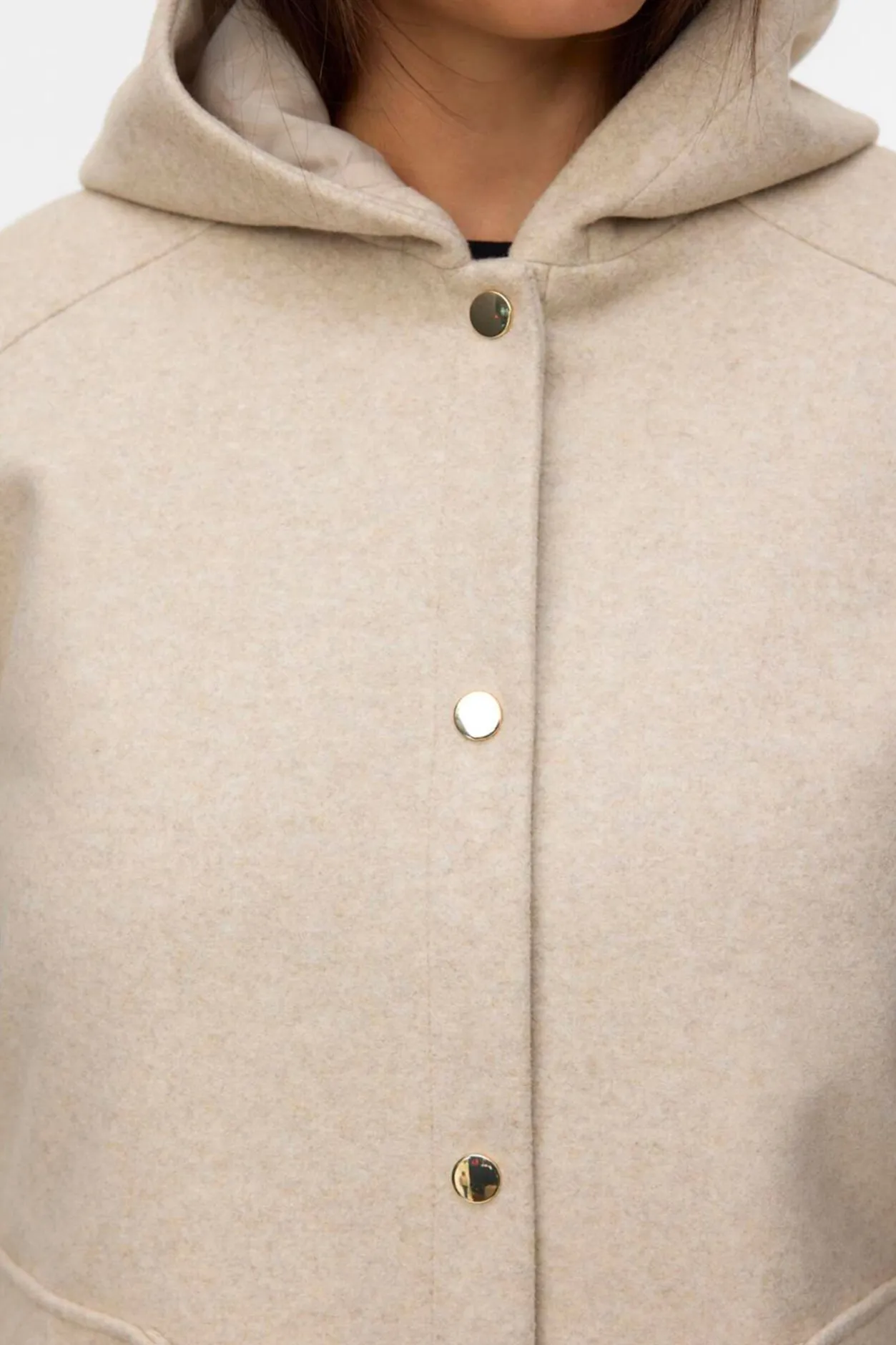 Vero Moda Curve Abrigo corto de paño talla grande Beige Hot