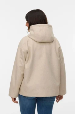 Vero Moda Curve Abrigo corto de paño talla grande Beige Hot