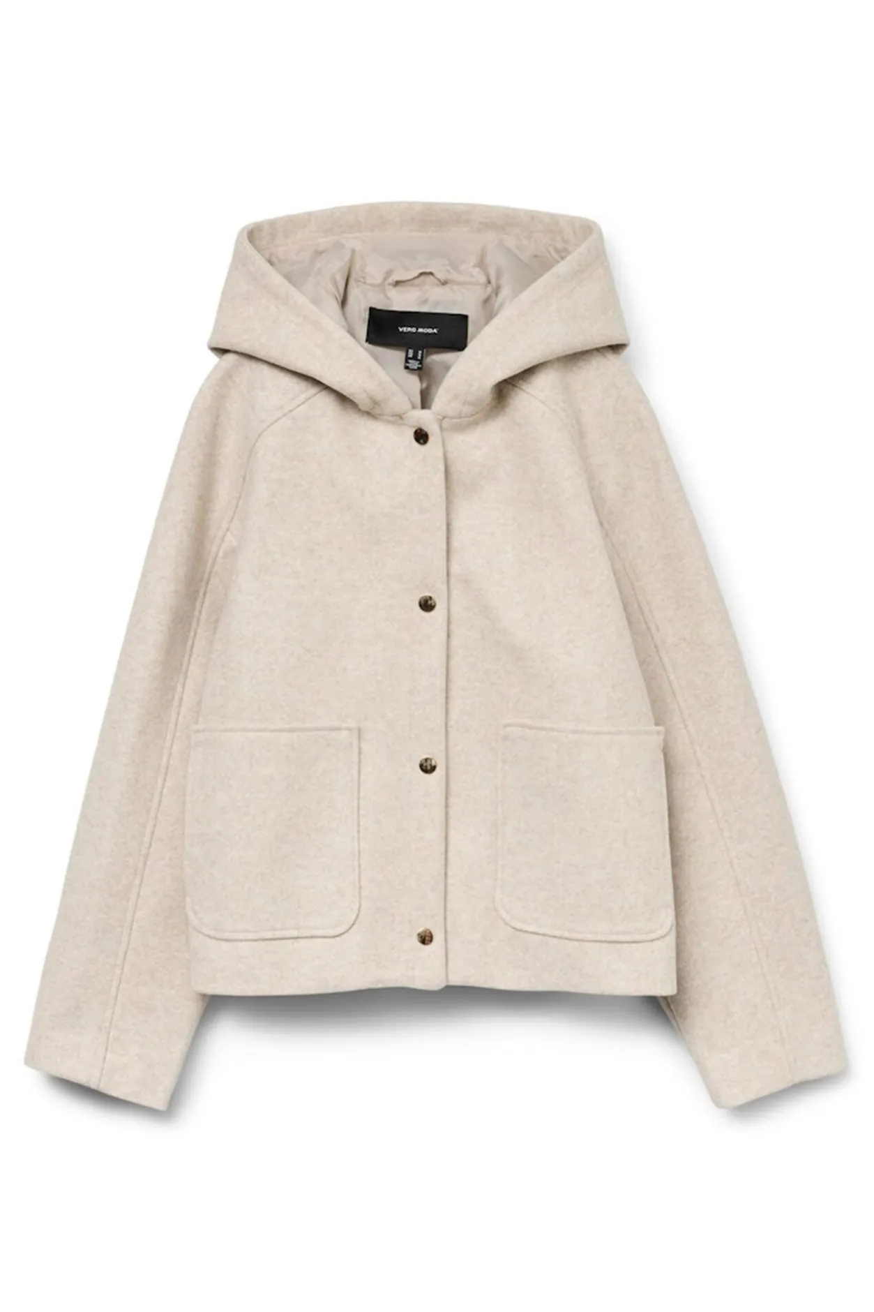 Vero Moda Curve Abrigo corto de paño talla grande Beige Hot