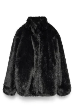 Vero Moda Curve Abrigo corto de pelo talla grande Negro Hot