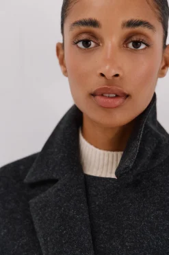 Cortefiel Abrigo corto desestructurada Gris oscuro Best