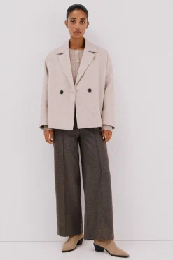 Cortefiel Abrigo corto desestructurada Marfil