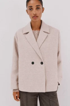 Cortefiel Abrigo corto desestructurada Marfil