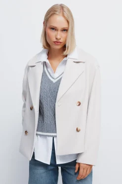 Springfield Abrigo corto doble botonadura beige Hot