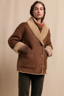 Slowlove Abrigo corto efecto doble faz Beige Outlet