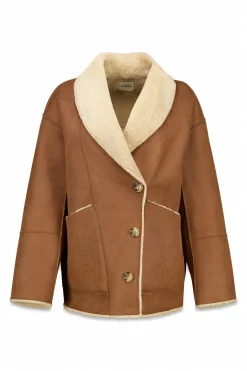 Slowlove Abrigo corto efecto doble faz Beige Outlet