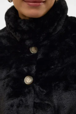 Vero Moda Abrigo corto efecto pelo Negro