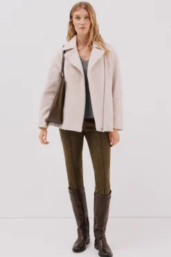 Cortefiel Abrigo corto silueta biker Marfil Best