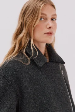 Cortefiel Abrigo corto silueta biker Gris oscuro