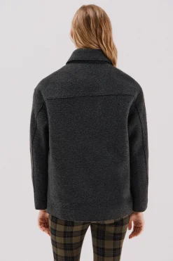 Cortefiel Abrigo corto silueta biker Gris oscuro