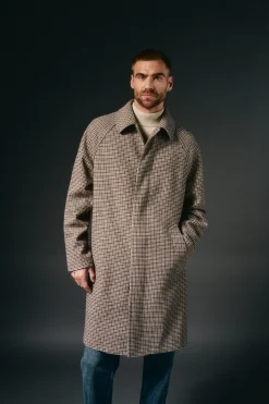 OOTO Abrigo cuadro inglesado Beige New