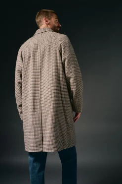 OOTO Abrigo cuadro inglesado Beige New