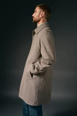 OOTO Abrigo cuadro inglesado Beige New