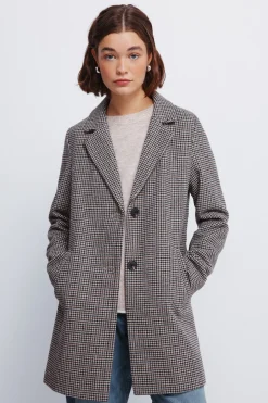 Springfield Abrigo cuadros cuello solapa azul Sale