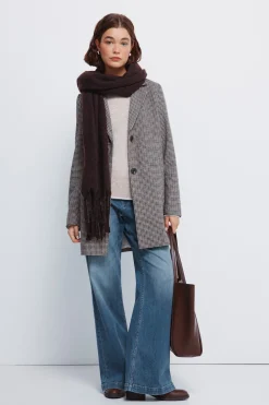 Springfield Abrigo cuadros cuello solapa azul Sale