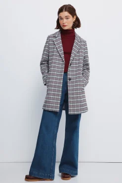 Springfield Abrigo cuadros cuello solapa burdeos Outlet