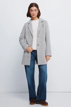 Springfield Abrigo cuadros cuello solapa gris Clearance