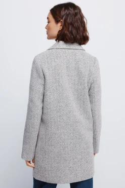 Springfield Abrigo cuadros cuello solapa gris Clearance