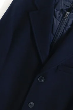 PuroEGO Abrigo cuello desmontable Azul marino Discount