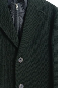 PuroEGO Abrigo cuello desmontable Verde oscuro New