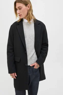 Jack & Jones Abrigo cuello italiano negro Hot