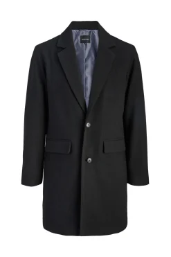 Jack & Jones Abrigo cuello italiano negro Hot