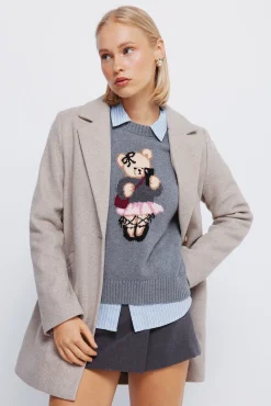 Springfield Abrigo cuello solapa tacto suave nude Online