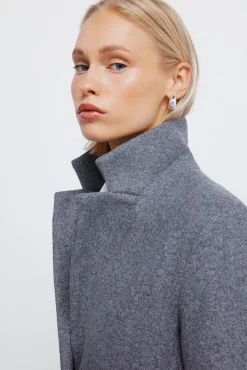 Springfield Abrigo cuello solapa tacto suave gris