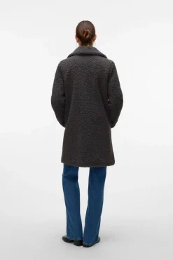 Vero Moda Abrigo de borreguito Gris oscuro Online