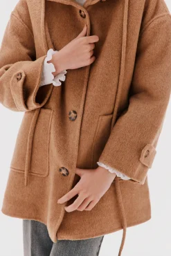 TFP by Tamara Falcó Abrigo de doble faz con capucha Marr&oacute;n Outlet