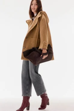 TFP by Tamara Falcó Abrigo de doble faz con capucha Marrón Outlet