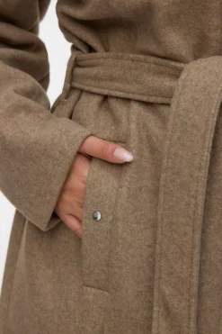 Vero Moda Curve Abrigo de paño con capucha Curve Marr&oacute;n New