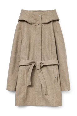 Vero Moda Curve Abrigo de paño con capucha Curve Marr&oacute;n New