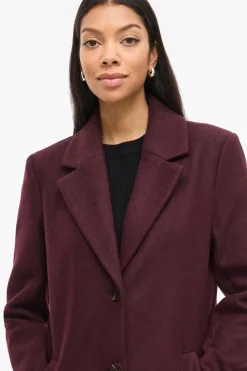 Vila Abrigo de paño con solapas Granate Outlet