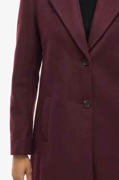 Vila Abrigo de paño con solapas Granate Outlet