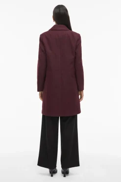 Vila Abrigo de paño con solapas Granate Outlet