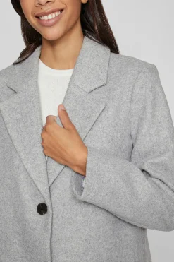 Vila Abrigo de paño con solapas Gris